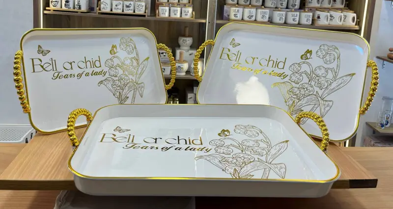 طقم صواني "روز بابلز" البلاستيك للتقديم