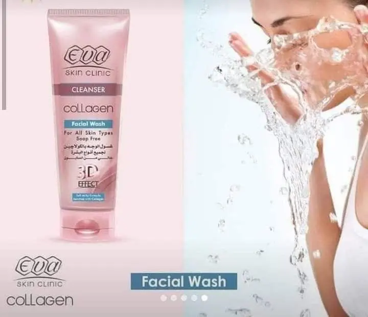 غسول إيڤا سكين كلينك بالكولاجين لازاله الميكب