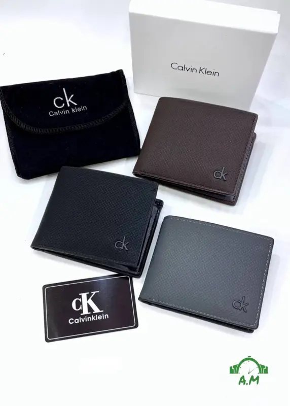 محفظة كالفن كلاين بجلد طبيعي فاخر