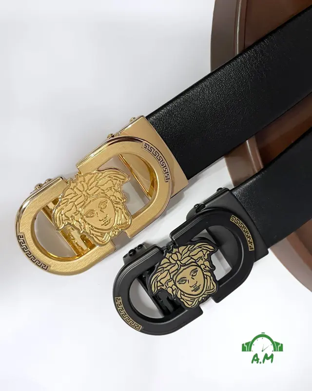 حزام فرساتشي رجالي بإبزيم أيقوني اوريجينال