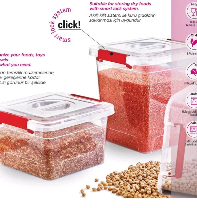 علبة تخزين طعام "كلبس" بغطاء محكم 8 لتر