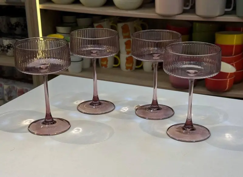 طقم أكواب كريستال ملونة مضلعة "جيلي" 4 قطع