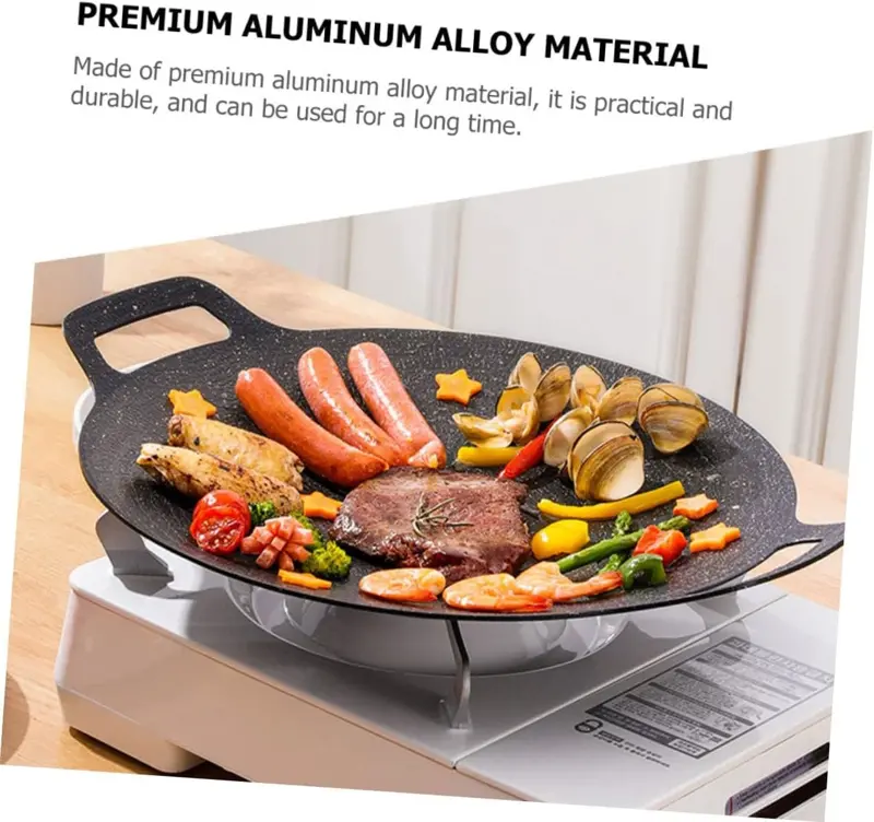 صينية/مقلاة جريل جرانيت مدورة (مقاس 34 سم)