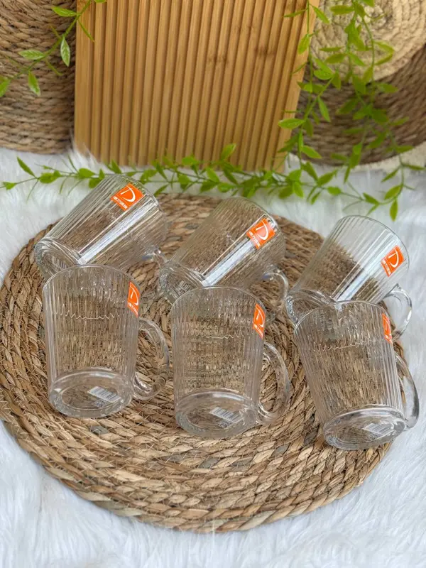 طقم مجات شاي بتصميم فني