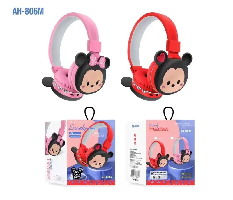 هيدفون بلوتوث بتصميم شخصيات كرتونية