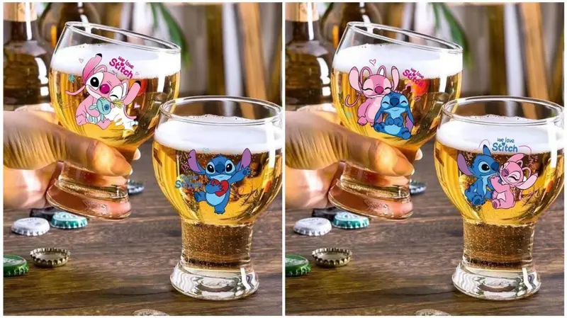 مج زجاجي بتصميم كأس توليب