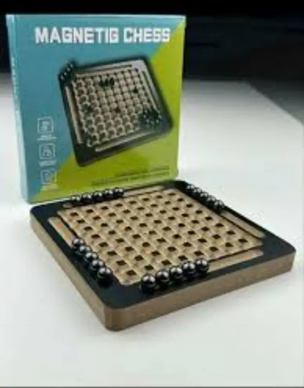 لعبة شطرنج خشبية مغناطيسية فاخرة، بتصميم متين وأنيق